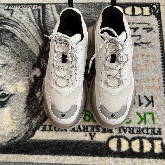 Authentic Balenciaga Men's sz 13 White/Gray Clear sole